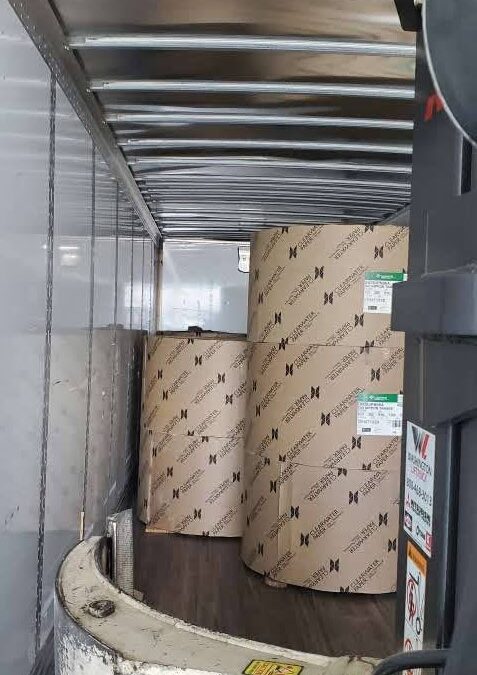Cross-Loading 50,000lbs of Paper Rolls