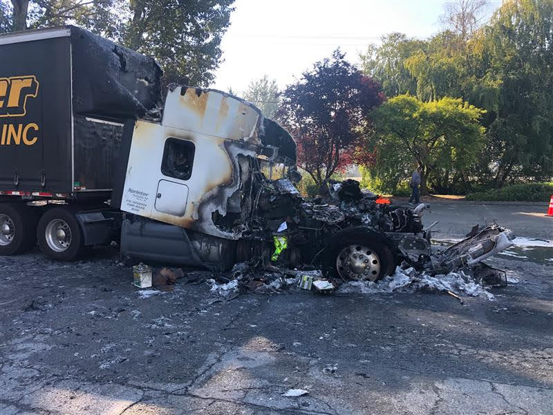 2020-09-10: Spill Response Services Assist with Tractor and Trailer Fire