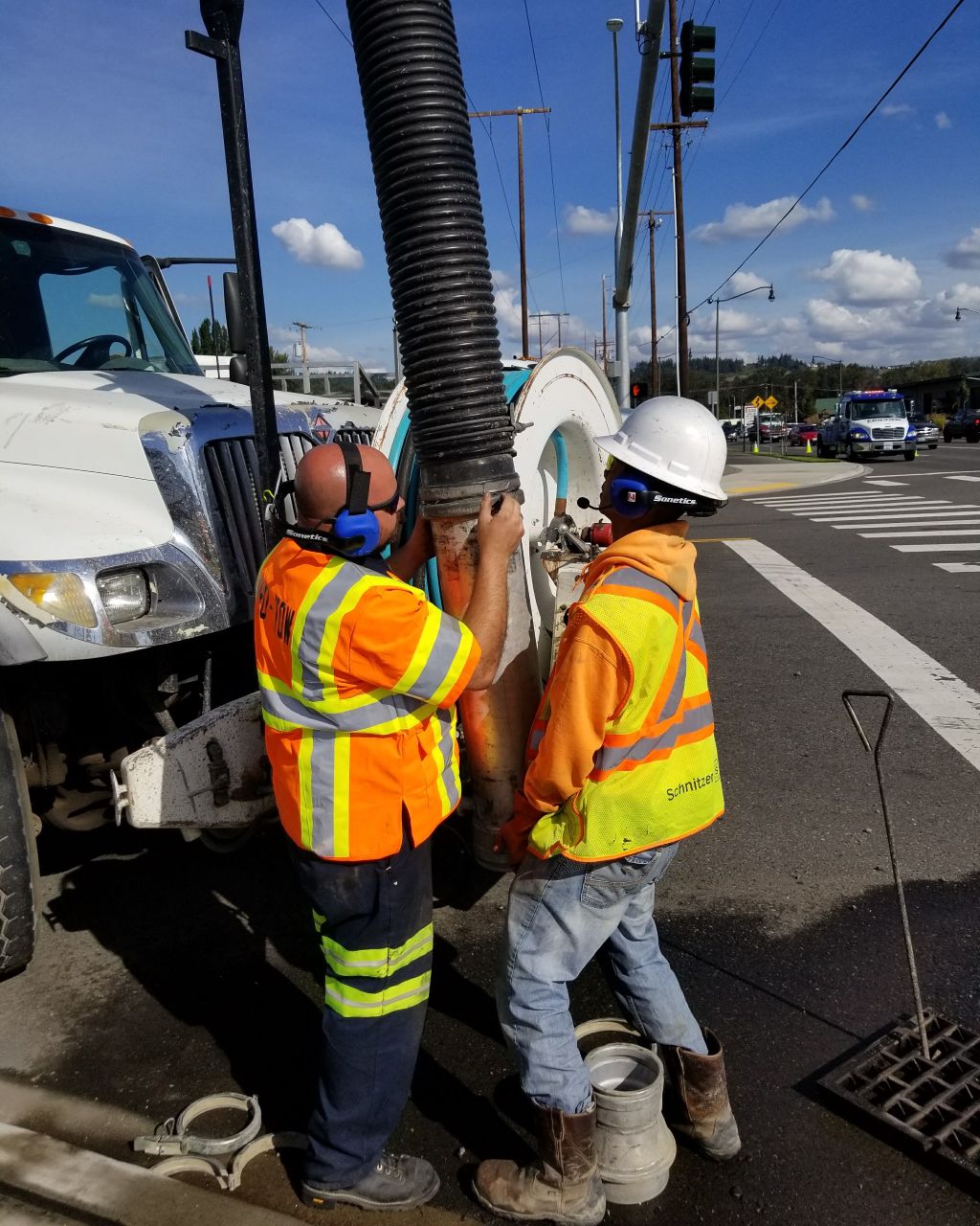 Storm drain spill cleanup