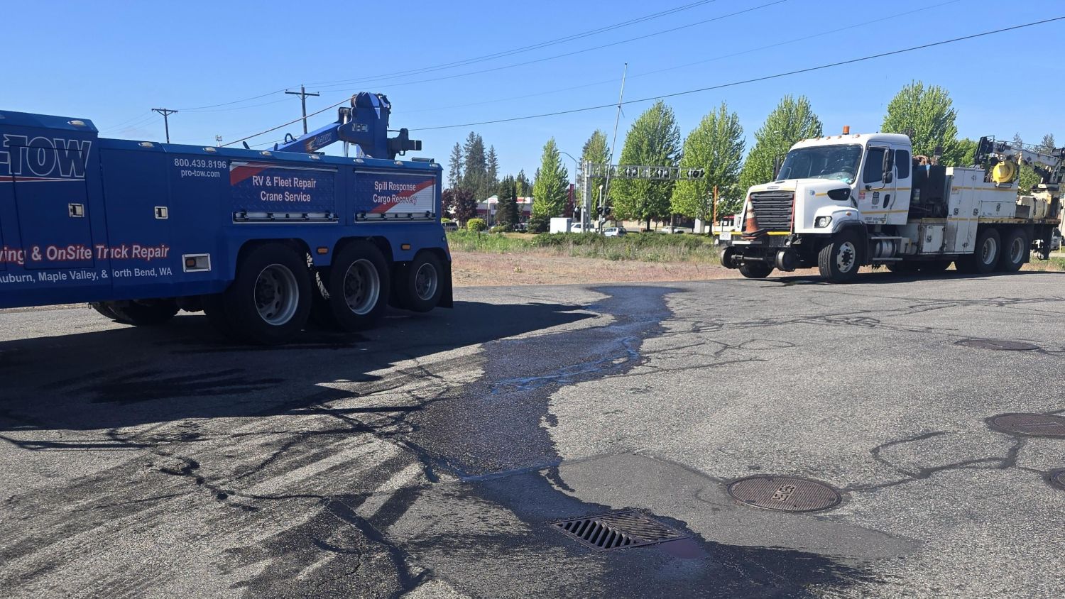 Coolant Spill Response in Spokane from a Freightliner Welding Truck